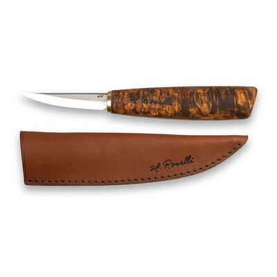 Roselli Carving knife short, Curly birch  R113 - KNIFESTOCK