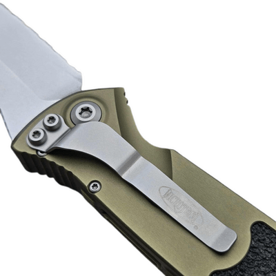 Microtech SOCOM ELITE AUTO T/E STONEWASH FULL SERRATE OD GREEN 161A-12OD - KNIFESTOCK