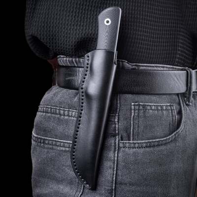 Real Steel Bushcraft Plus II, Black G10,Full Flat Grind Satin 14C28N RE-3721F - KNIFESTOCK
