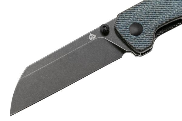QPS Penguin V2 D2, black stonewash, Manico: Denim micarta QS130V2-B2 - KNIFESTOCK