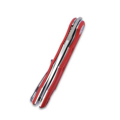 KUBEY Mizo Liner Lock Couteau Pliant Front Flipper Manche G10 Rouge KU2101C - KNIFESTOCK