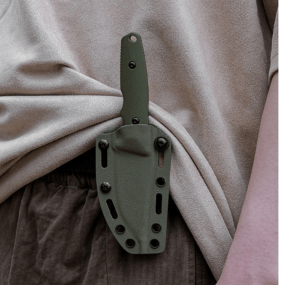 Vosteed H-Back 14C28N Black Stonewash Green G10 D0402 - KNIFESTOCK