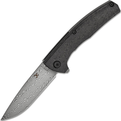 Kansept AGI Dmascus Twill Carbon Fiber + Black Stonewashed Titanium K2037A2 - KNIFESTOCK