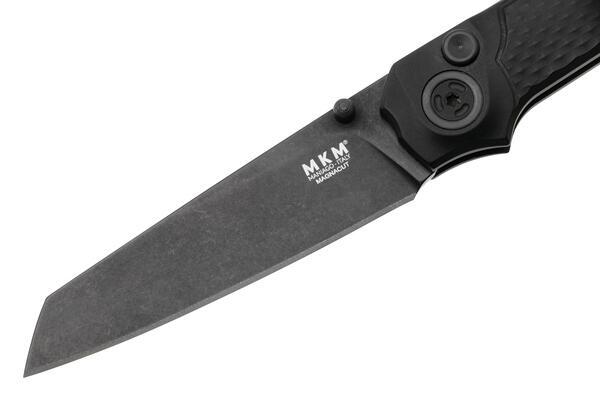 MKM MIURA – CPM Magnacut DSW bld - SOLID Black Alu hdl, BUTTON LOCK - REV. S/S CLIP MK MI-ABKB - KNIFESTOCK