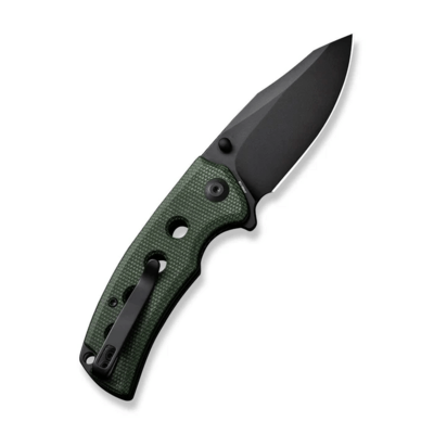 Sencut Excalis Green Canvas Micarta Handle Black 9Cr18MoV BladeLiner Lock S2306 - KNIFESTOCK