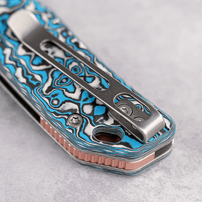 Vosteed Marten 154CM Satin,Blue Carbon Fiber - KNIFESTOCK