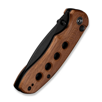 Civivi Triptych Guibourtia Wood HandleBlack Stonewashed 14C28N BladeButton Lock - KNIFESTOCK