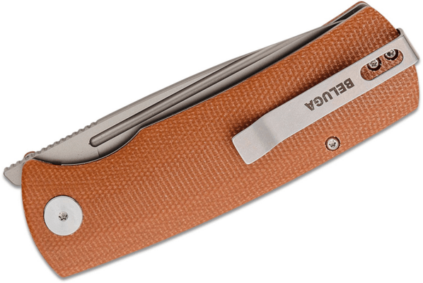 Petrified Fish PFP01Beluga Homokfúvott K110 Barna Micarta PFP01KMP - KNIFESTOCK