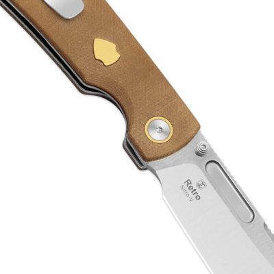 Kizer Retro | Nitro-V | Micarta &amp; Brass | - KNIFESTOCK
