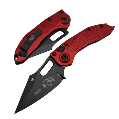 Microtech STITCH S/E BLACK STANDARD RED 169-1RD - KNIFESTOCK