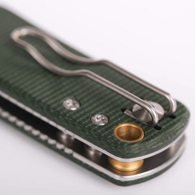 Vosteed Porcupine 14C28N Stonewash Green Micarta A2603 - KNIFESTOCK