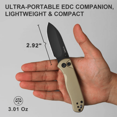 Kizer Drop Bear 2 | Nitro-V | Tan &amp; Aluminum - KNIFESTOCK