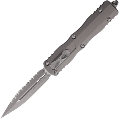 Microtech DIRAC DELTA D/E APOCALYPTIC FULL SERRATE NATURAL CLEAR 227-12APNC - KNIFESTOCK