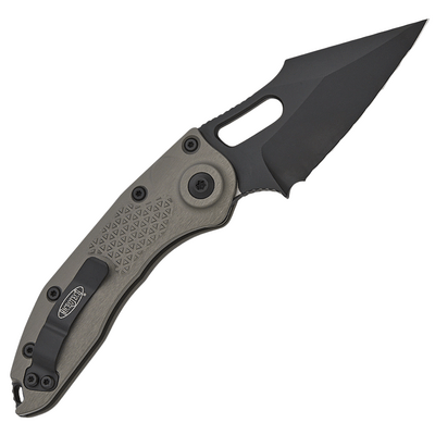 Microtech STITCH BLACK FULL SERRATE NATURAL CLEAR 169-3NC - KNIFESTOCK