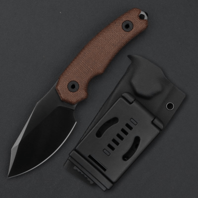 Kunwu STIFFY D. Brown Micarta, VANADIS 4 DLC - KNIFESTOCK