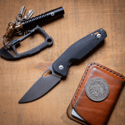 Giant Mouse ACE Nimbus V3 Double Black Canvas Micarta / Stonewash Magnacut NIMBUS-V3-DB - KNIFESTOCK