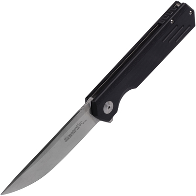 BLACK FOX REVOLVER Lame Satinée, Manche G10 Noir - 440C - KNIFESTOCK