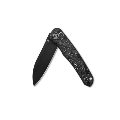 QSP Knife Otter, Black Stonewash CPM S35VN BLADE, Aluminum Foil Carbon Fiber Handle QS140-A2 - KNIFESTOCK