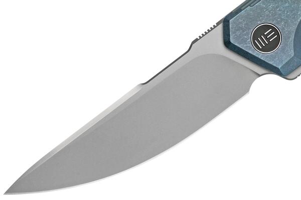 WE Quixotic Blue Titanium Handle Silver Bead Blasted CPM 20CV Blade WE21016-3 - KNIFESTOCK