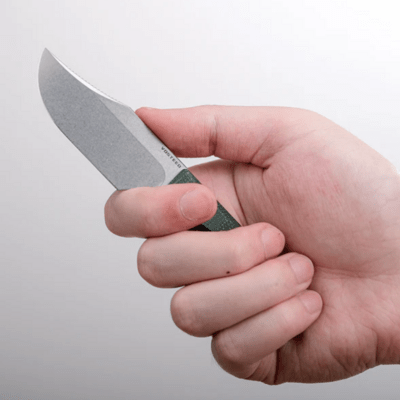 Vosteed Quokka 14C28N Stonewash Green Micarta D0601 - KNIFESTOCK