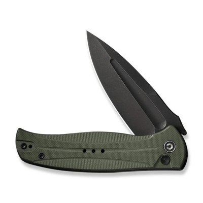 CIVIVI Incindie OD Green G10 HandleBlack Stonewashed 14C28N BladeButton Lock C - KNIFESTOCK