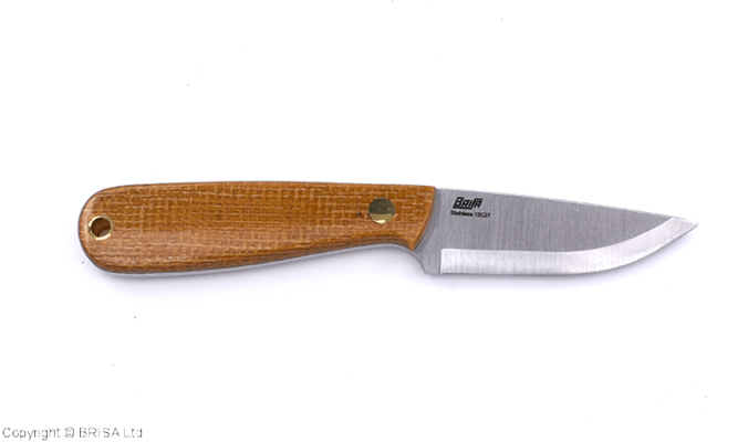 Brisa Necker 70-Mustard micarta 12C27 Scandi Sheath Multicarry 70 BRS-001-9826-1548 - KNIFESTOCK