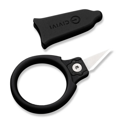 CIVIVI Quick Snip 1 pc Mini Neck KnifeBlack ABS With Rubber CoatingPlain 6Cr13 - KNIFESTOCK