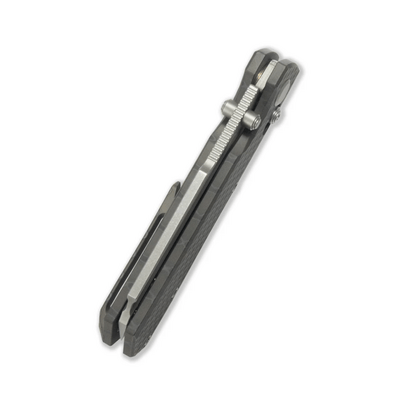 GEO Knife Noxiz SW M390 Blade Tiger Stripe Pattern Flamed Ti - KNIFESTOCK