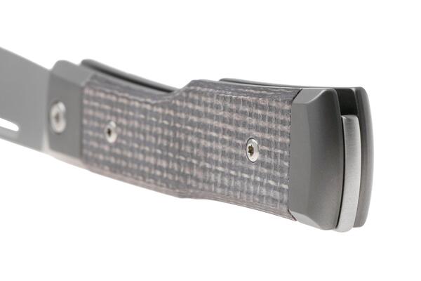 Fox Knives Gunstock Folding Knife M390 Satin Blade, Micarta Bison Yuta Handle FX-558 BI - KNIFESTOCK