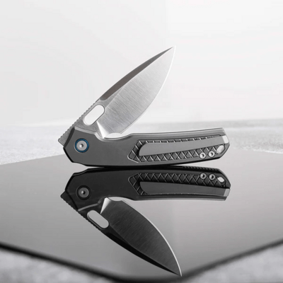 Vosteed Psyop Elmax Satin Gray Titanium A2202 - KNIFESTOCK