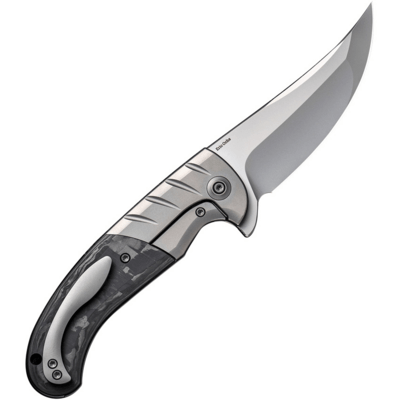 We Knife Curvaceous Gray Titanium Handle With Marble Carbon Fiber Inlay WE20012-1 - KNIFESTOCK