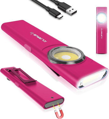 KLARUS Magnetic Flashlight, EDC Tool Light E5 PINK - KNIFESTOCK