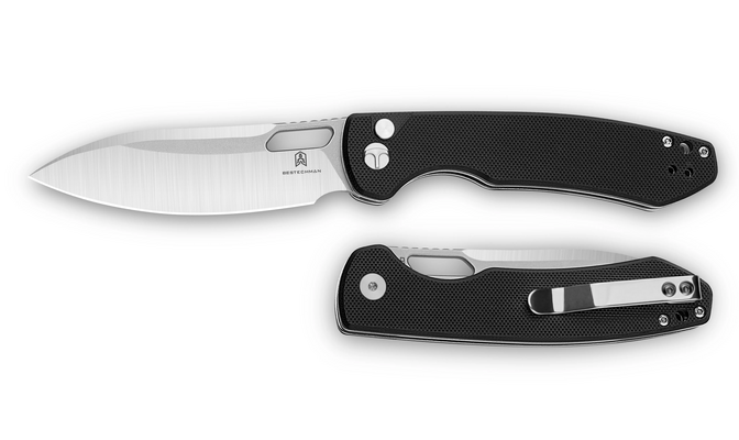 Bestechman Firebird D2, G10, Blokada przyciskiem - Czarny BMK05A - KNIFESTOCK