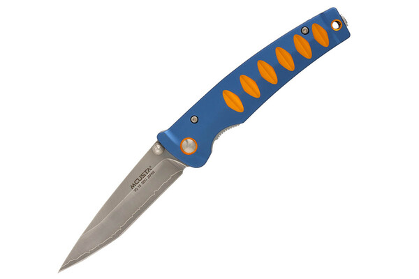 Mcusta MC-42C Katana VG-10 Core San Mai, Blue/Orange Anodized Aluminum - KNIFESTOCK