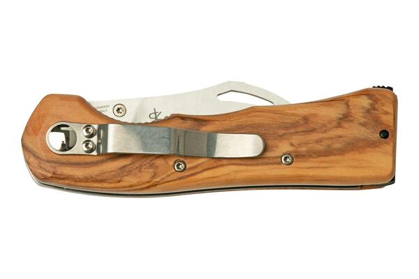 Fox Knives FOX SPORA MUSHROOM FOLDING KNIFE SANDVIK 12C27 SATIN BLADE, OLIVE WOOD HANDLE - KNIFESTOCK