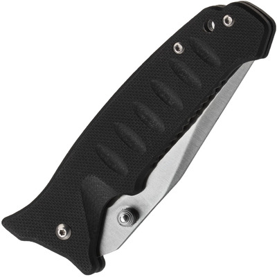 BLACK FOX couteau tactique DROP POINT LAME 440C MANCHE NOIR CAOUTCHOUC NYLON BF-114 - KNIFESTOCK