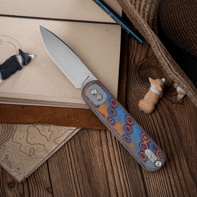 Vosteed Corgi 14C28N Satin,Copper Raindrop Micarta - KNIFESTOCK