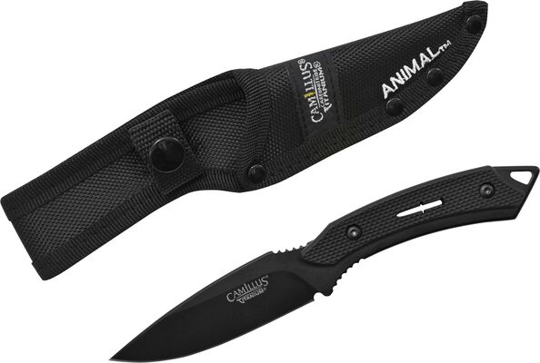 Camillus 3,5&#039;&#039; Animal Hunter, 440 Steel Blade, GFN Handles, Nylon Sheath CA-19122 - KNIFESTOCK