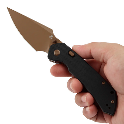 Tenable Knives Fenrir Rose Gold-belagd Nitro V, Svart G10 - KNIFESTOCK