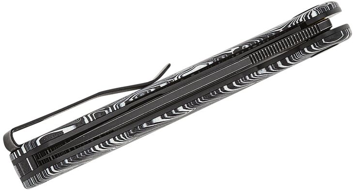Petrified Fish PFE14 Rogue Black Stonewashed 154CM White Gmascus G10 PFE14WDMW - KNIFESTOCK