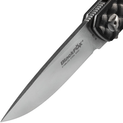 COUTEAU PLIANT BLACK FOX RELOADED MANCHE G10 NOIR LAME SATINÉE 440C - KNIFESTOCK