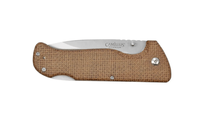 CAMILLUS BUSHCRAFTER / 8.5&quot; OVERALL / 3.5&quot; BLADE / TITANIUM BONDED / SANDVIK 12C27 STAINLESS STEEL C - KNIFESTOCK