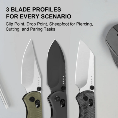 Kizer Drop Bear 2 | Nitro-V |Gray &amp; Aluminum - KNIFESTOCK