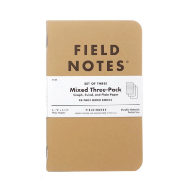  Field Notes Original Mixed 3-Pack (1 Graph, 1 Ruled, 1 Plain) FN-04  - KNIFESTOCK