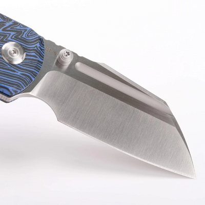 Vosteed Hedgehog S35VN Satin &amp; Brushed Black &amp; Blue GT-Mascus A1302 - KNIFESTOCK