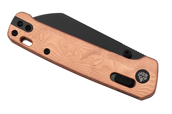 QPS Penguin Glyde 14C28N, nero, Manico: G10 con lamina di rame QS130GL-F2 - KNIFESTOCK