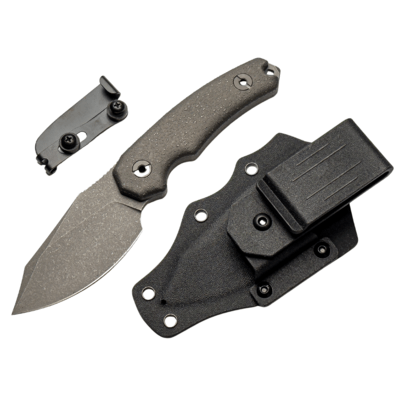 Kunwu STIFFY D. KNFS Limited Edition 50pcs VANADIS 4 Stonewashed + Raindrop Titanium Stonewashed - KNIFESTOCK