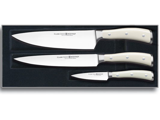 WUSTHOF sada CLASSIC IKON CREME 3ks, kuchyňské nože, světlé - KNIFESTOCK