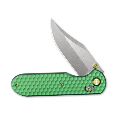 GEO Knife Ethereal Cutter SW M390 Blade SWGreen Ti - KNIFESTOCK