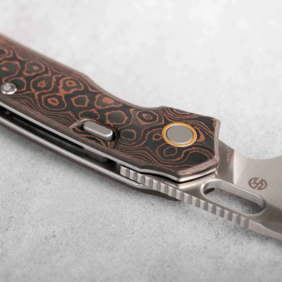 Vosteed Psyop Elmax Satin,Uni-Copper Fat Carbon - KNIFESTOCK